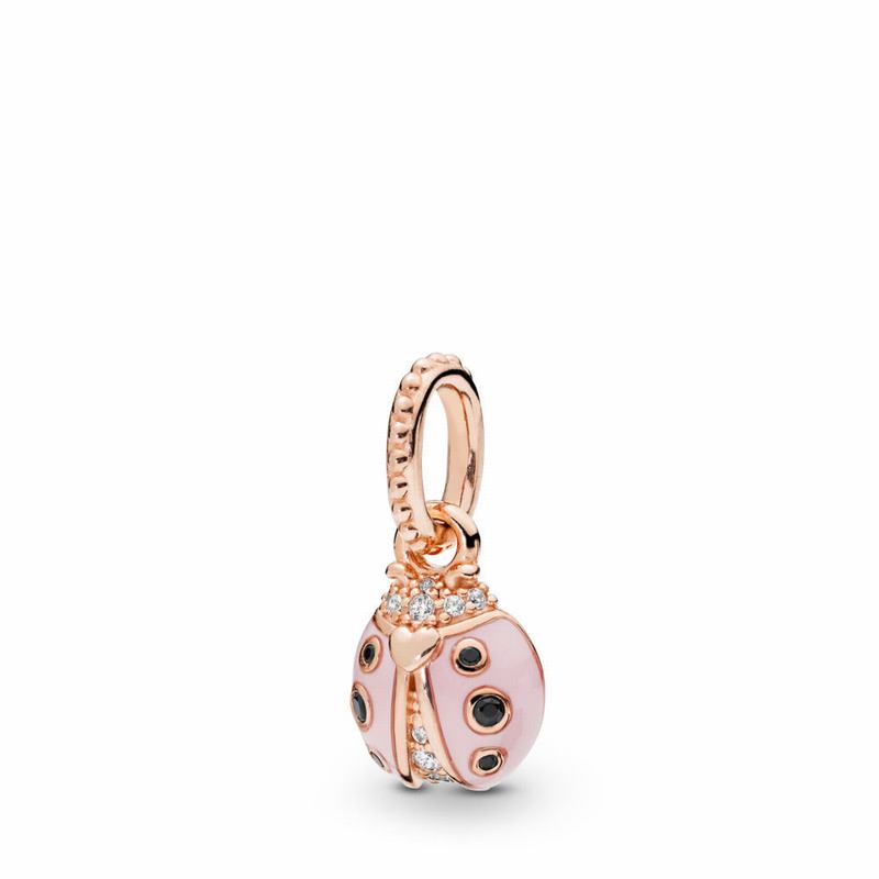 Pandantive Pandora Rose™ Lucky Pink Ladybird Negrii (fd0ZOzqJ)